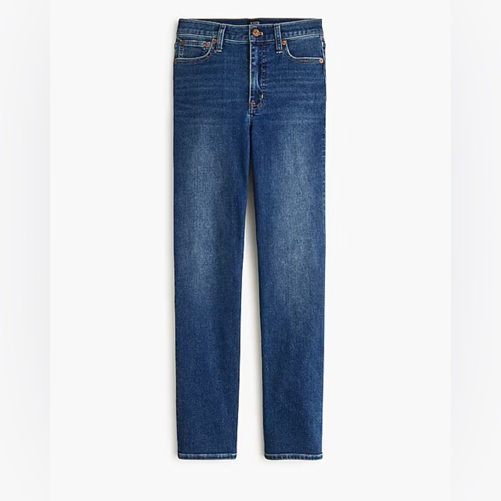 J. Crew High Rise Cotton Skinny Jeans Dark Blue Classic Medium Dark Wash